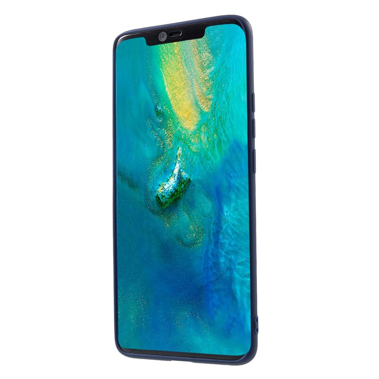 Double-sided Matte TPU Mobile Phone Case for Huawei Mate 20 Pro - Dark Blue-2