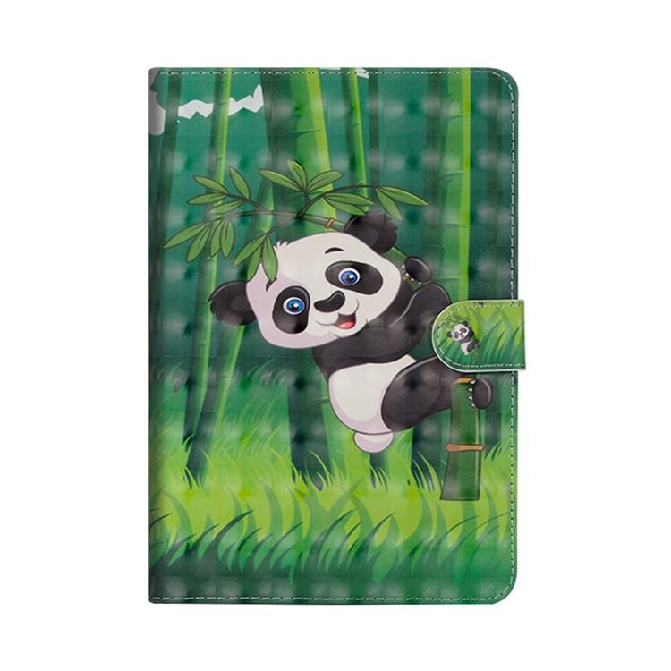 Light Spot Decor Patterned Smart Leather Wallet Case Cover for Huawei MediaPad M5 lite 10 - Panda-2