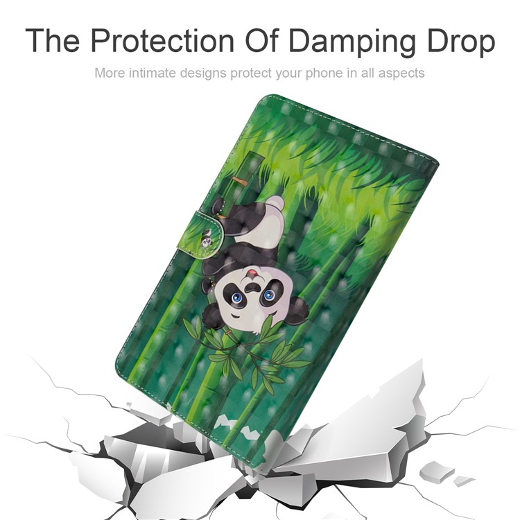 Light Spot Decor Patterned Smart Leather Wallet Case Cover for Huawei MediaPad M5 lite 10 - Panda-4