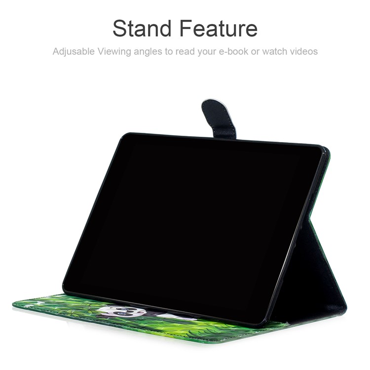 Light Spot Decor Patterned Smart Leather Wallet Case Cover for Huawei MediaPad M5 lite 10 - Panda-5