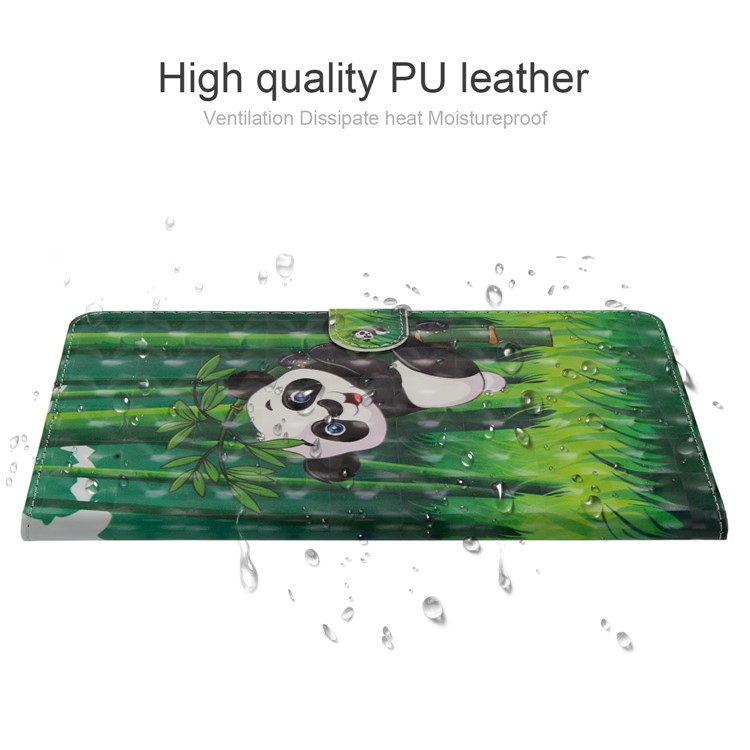 Light Spot Decor Patterned Smart Leather Wallet Case Cover for Huawei MediaPad M5 lite 10 - Panda-7