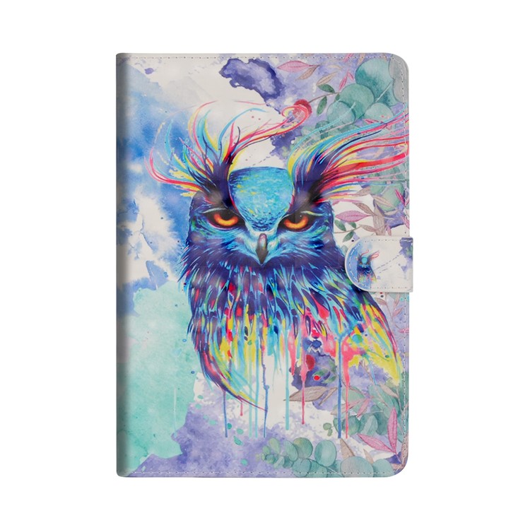 Light Spot Decor Patterned Smart Leather Wallet Shell for Huawei MediaPad M5 lite 10 - Bird-2