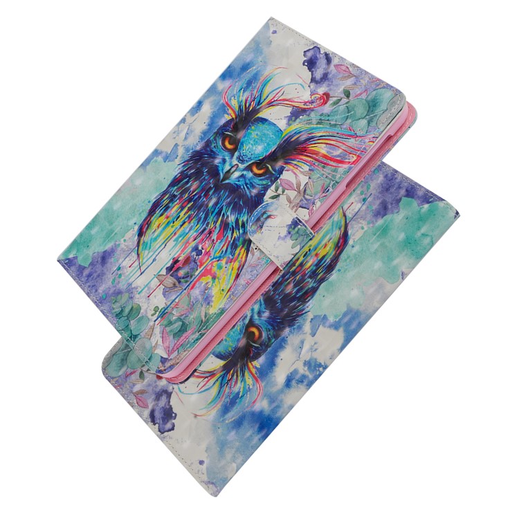Light Spot Decor Patterned Smart Leather Wallet Shell for Huawei MediaPad M5 lite 10 - Bird-3