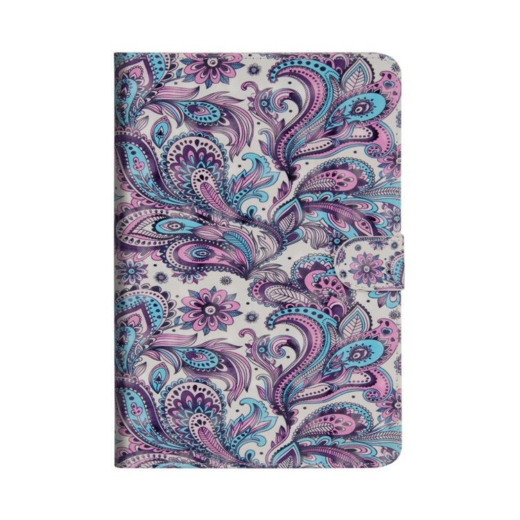 Light Spot Decor Patterned Wallet Leather Smart Cover for Huawei MediaPad M5 lite 10 - Colorized Flowers-2