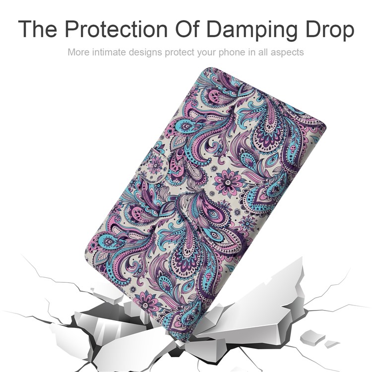 Light Spot Decor Patterned Wallet Leather Smart Cover for Huawei MediaPad M5 lite 10 - Colorized Flowers-4