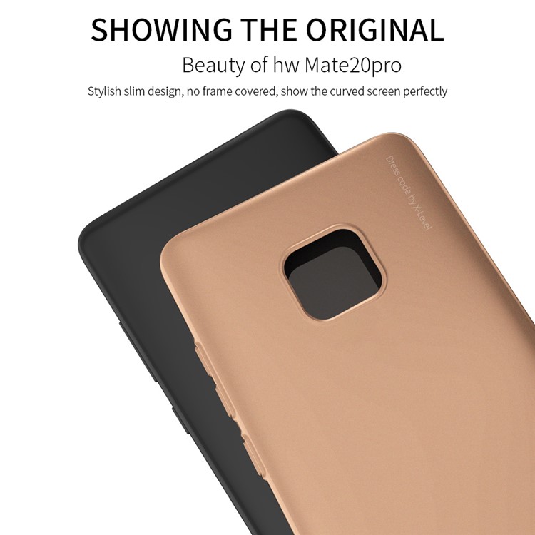X-LEVEL Knight Series Matte Hard PC Back Shell for Huawei Mate 20 Pro - Gold-5