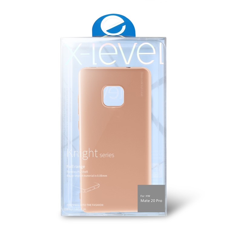 X-LEVEL Knight Series Matte Hard PC Back Shell for Huawei Mate 20 Pro - Gold-8
