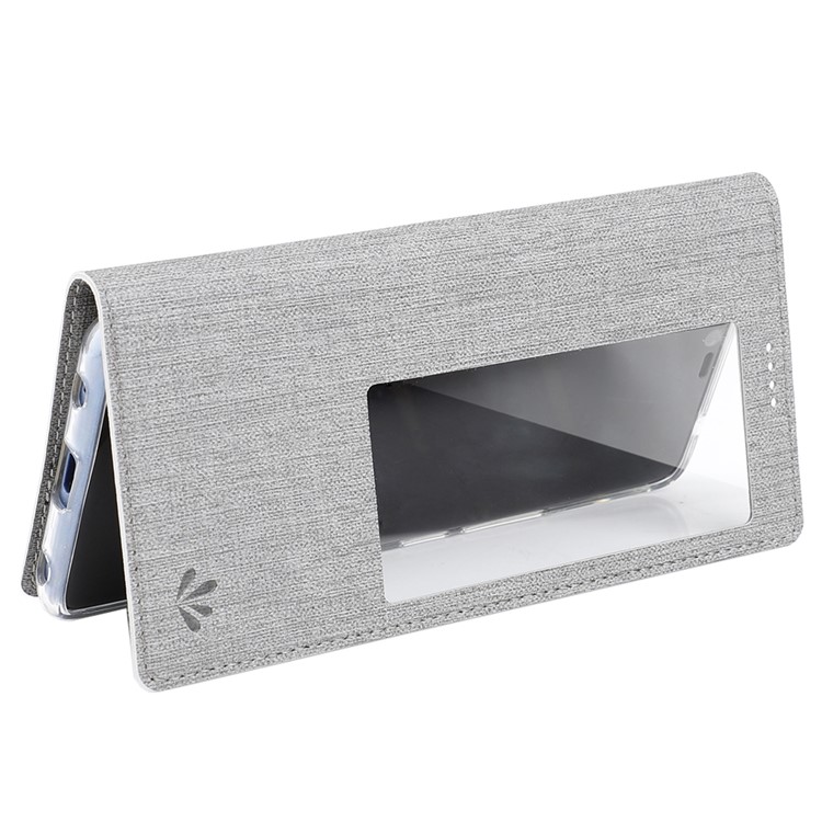 VILI DMX Vista Finestra Visualizza in Pelle Cross Texture Custodia Per Huawei Mate 20 Pro - Grigio-4