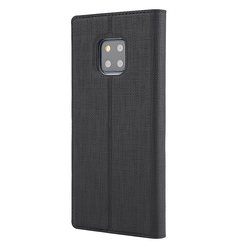 VILI DMX Window View Cross Texture Leather Stand Cover for Huawei Mate 20 Pro - Black-2