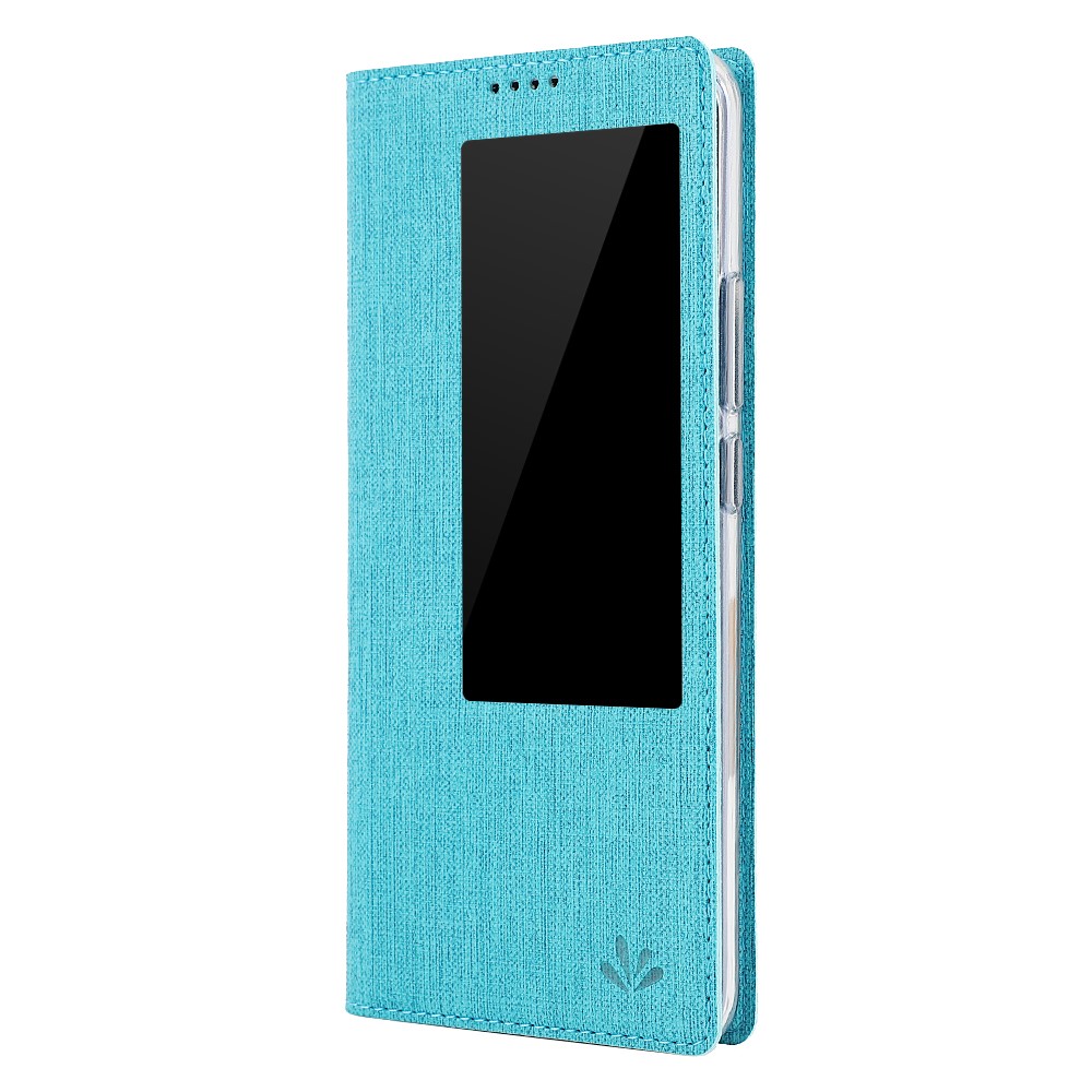 VILI DMX Window View Cross Texture Leather Cover with Stand for Huawei Mate 20 Pro - Blue-1