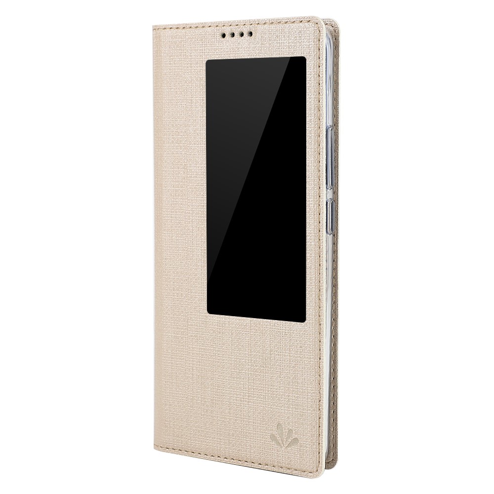 VILI DMX Janela Vista Cruz Textura De Couro Caso De Telefone Celular Para Huawei Mate 20 - Ouro-1