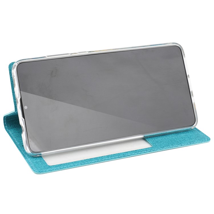 VILI DMX Window View Cross Texture Leather Mobile Shell for Huawei Mate 20 - Blue-3
