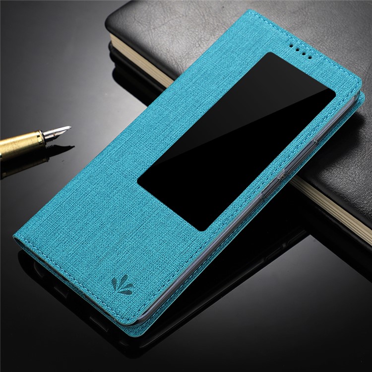 VILI DMX Window View Cross Texture Leather Mobile Shell for Huawei Mate 20 - Blue-5