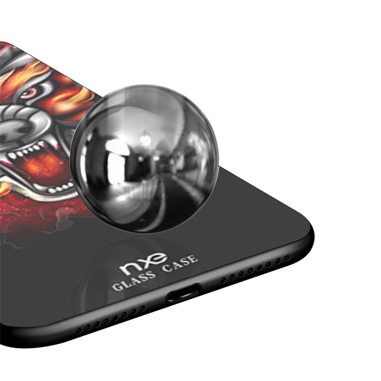 NXE Glass Casing for Huawei Mate 20 Pro Pattern Printing TPU Edges 9H Glass Panel Hybrid Case - Fiercely Dragon-5