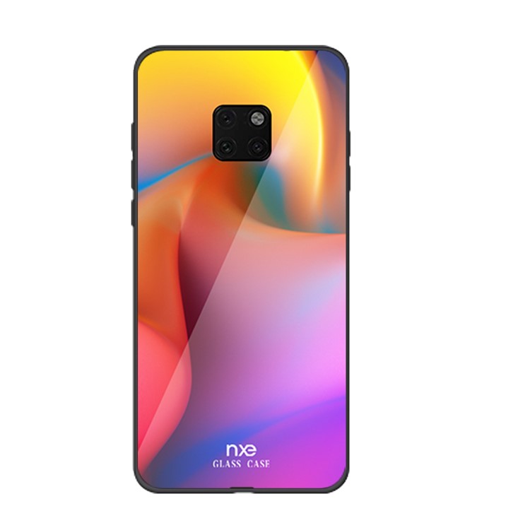 NXE Texture Series Patterned 9H Glass Back + Soft TPU Edge Hybrid Case for Huawei Mate 20 Pro - Style A-1