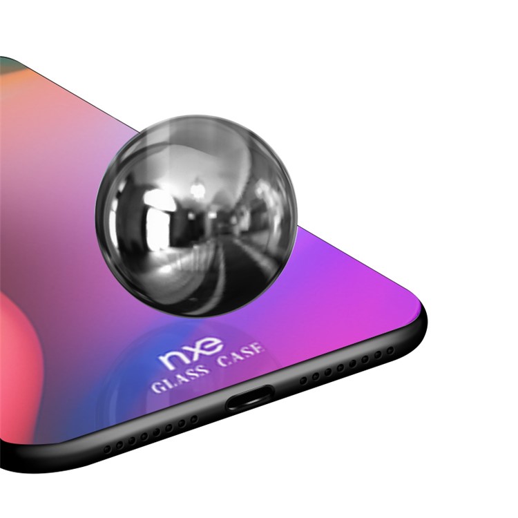 NXE Texture Series Patterned 9H Glass Back + Soft TPU Edge Hybrid Case for Huawei Mate 20 Pro - Style A-5
