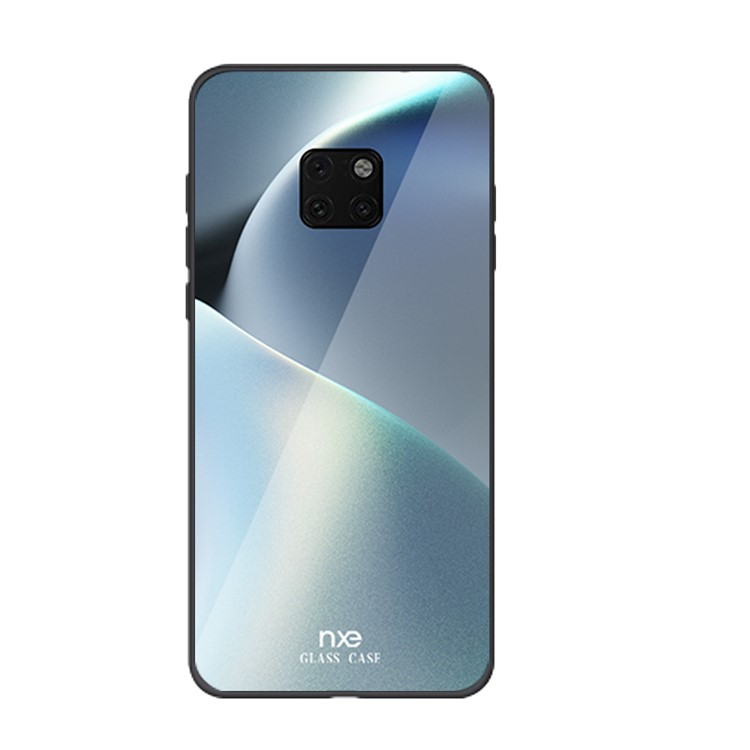 NXE Texture Series Patterned 9H Glass Back + Soft TPU Edge Hybrid Protection Case for Huawei Mate 20 Pro - Style C-1