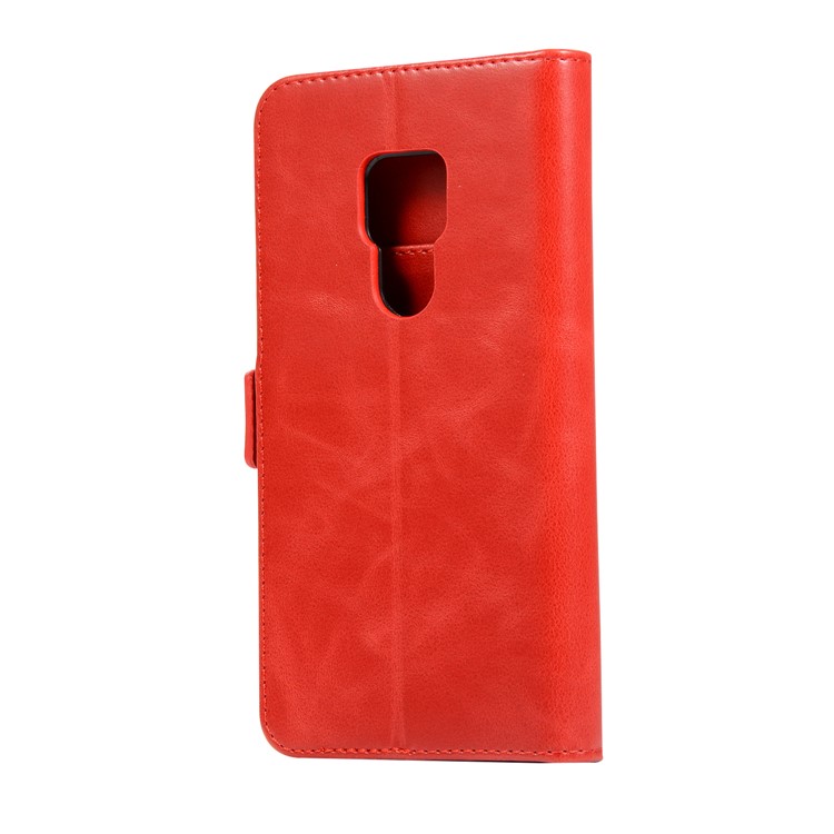 Crazy Horse Leather Wallet Case for Huawei Mate 20 - Red-1