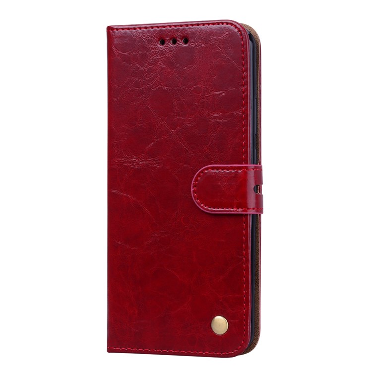 HAT PRINCE Oil Wax PU Leather Stand Phone Cover for Huawei nova 3i / P Smart+ - Red-2