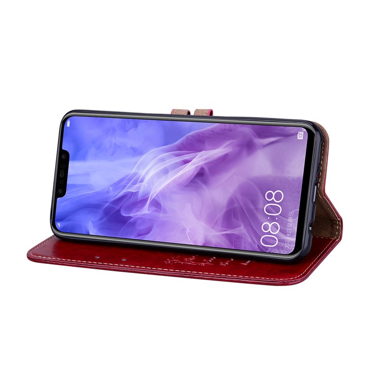 HAT PRINCE Oil Wax PU Leather Stand Phone Cover for Huawei nova 3i / P Smart+ - Red-4