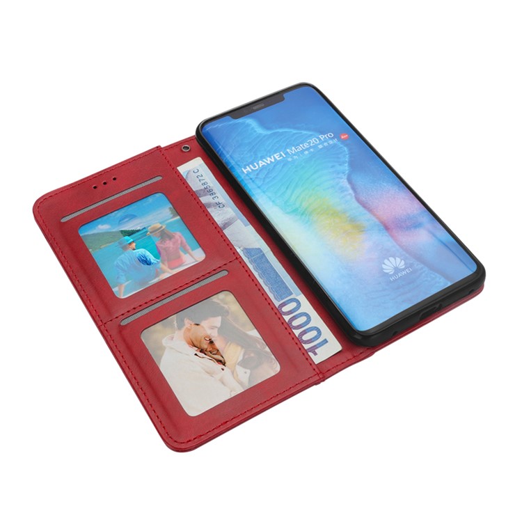 Flip Wallet Stand Leather Phone Shell for Huawei Mate 20 Pro - Red-5