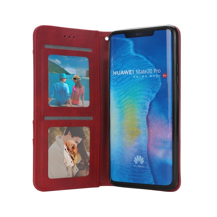 Flip Wallet Stand Leather Phone Shell for Huawei Mate 20 Pro - Red-6