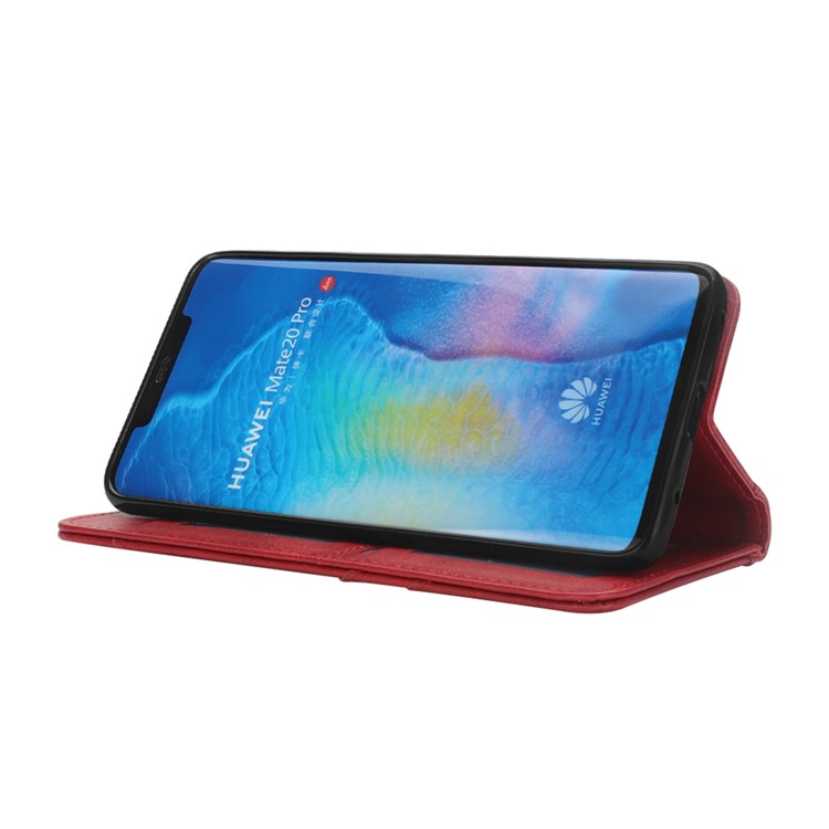 Flip Wallet Stand Leather Phone Shell for Huawei Mate 20 Pro - Red-7