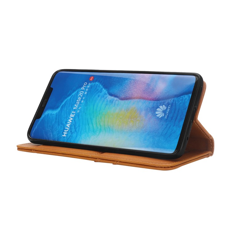 Flip Wallet Stand Leather Phone Cover for Huawei Mate 20 Pro - Brown-7