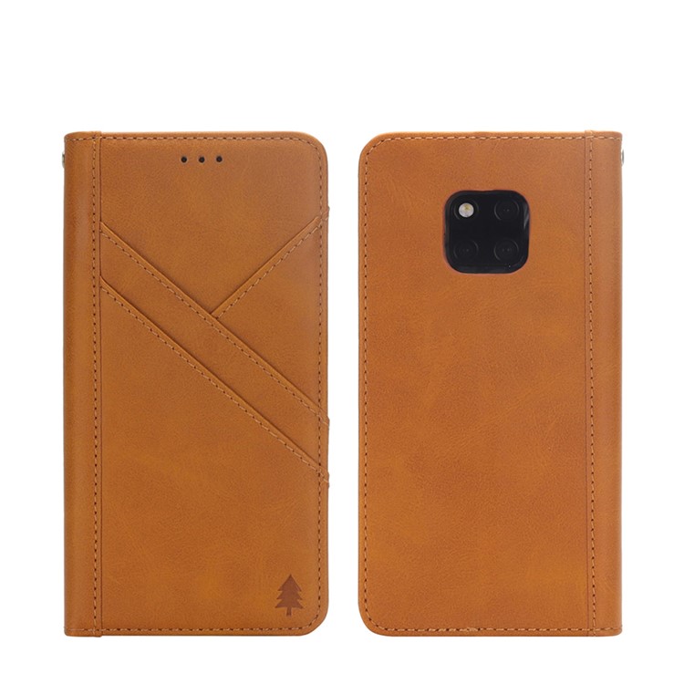 Flip Wallet Stand Leather Phone Cover for Huawei Mate 20 Pro - Brown-8