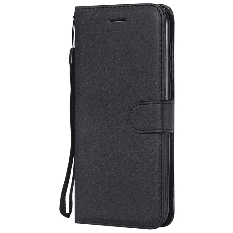 Solid Color PU Leather Cover Wallet Stand Phone Shell for Huawei Honor 8C - Black-2
