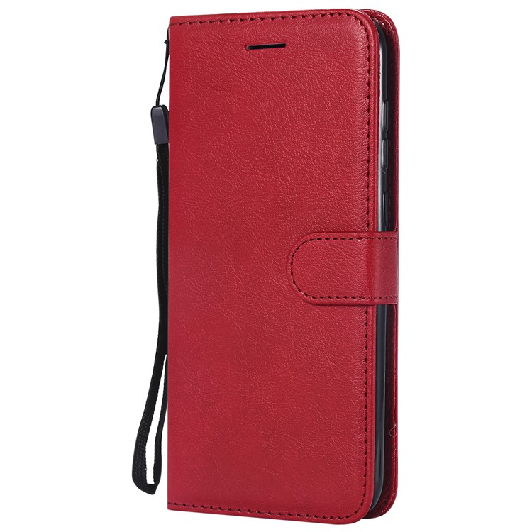 Solid Color PU Leather Wallet Shell for Huawei Honor 8C - Red-2