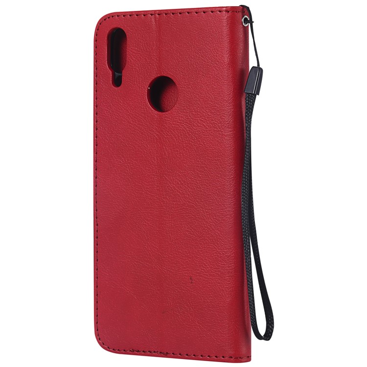 Solid Color PU Leather Wallet Shell for Huawei Honor 8C - Red-3