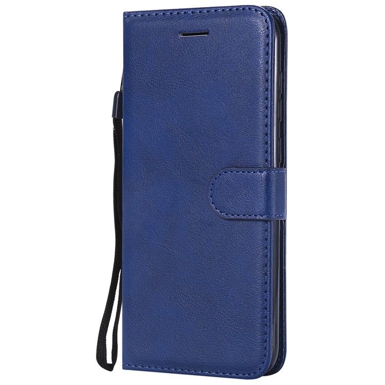 Solid Color PU Leather Cell Phone Case Accessory for Huawei Honor 8C - Blue-2