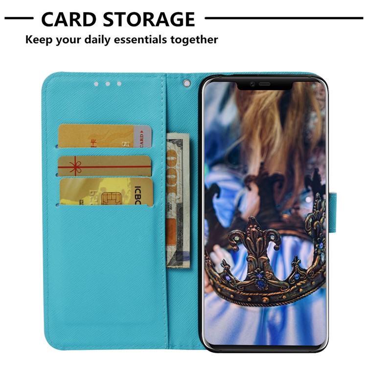 Pattern Printing PU Leather Wallet Shell for Huawei Mate 20 Pro - Gold Butterflies-6