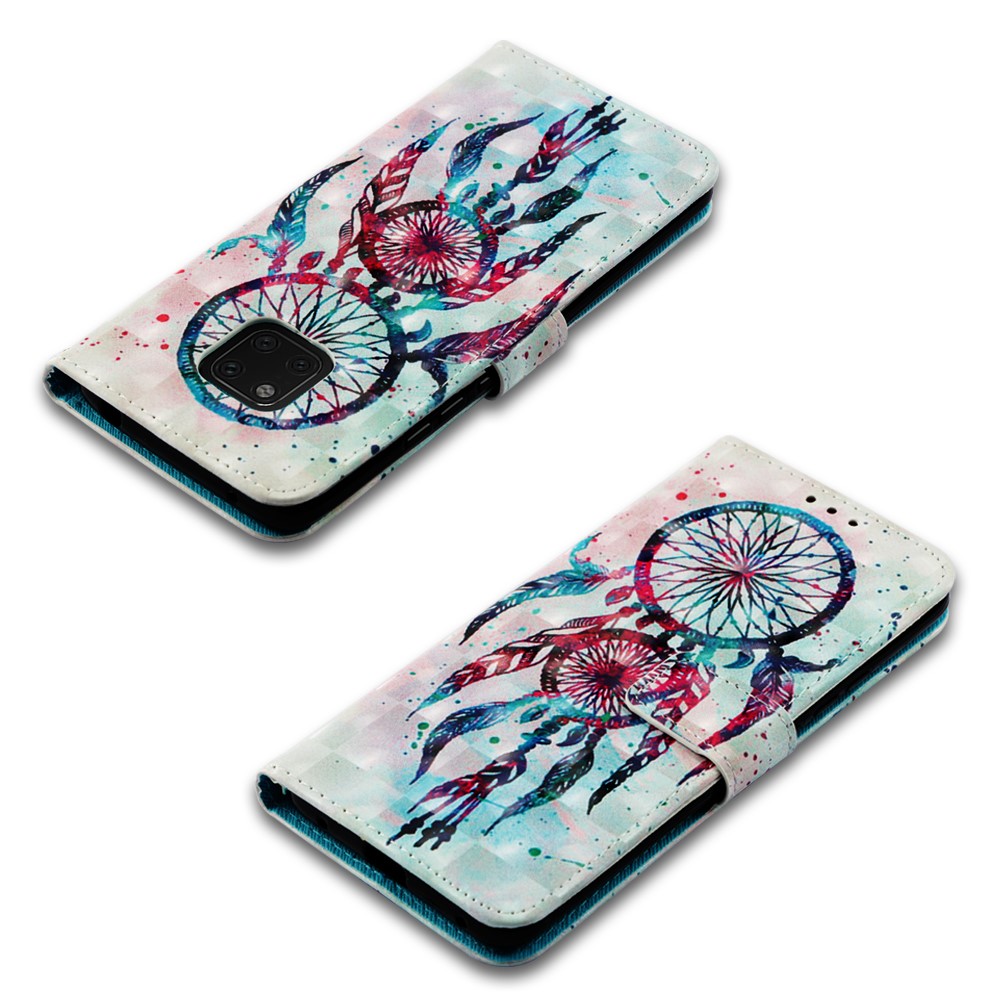 Pattern Printing Leather Magnetic Stand Case for Huawei Mate 20 Pro - Colorful Dream Catcher-7