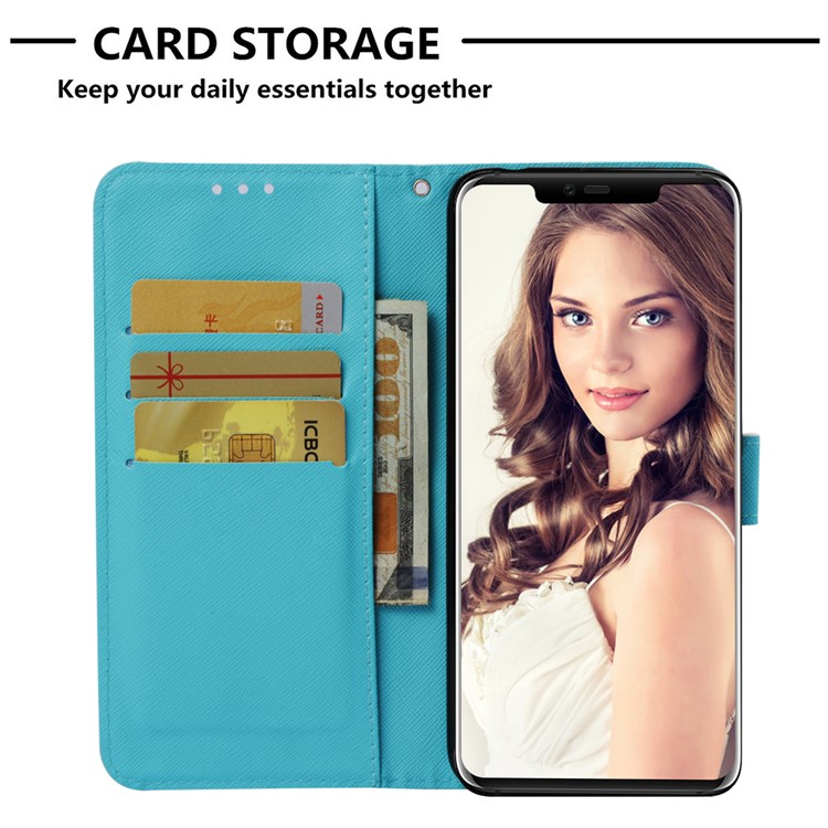 Pattern Printing Stand Leather Cover with Strap for Huawei Mate 20 Pro - Adorable Owl-6