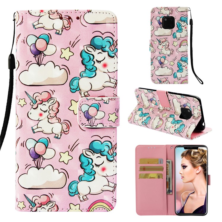 PU Leather Cover Pattern Printing Phone Shell for Huawei Mate 20 Pro - Unicron-1