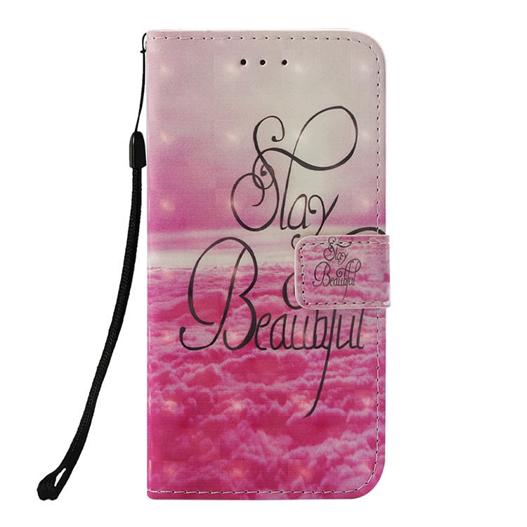 Light Spot Decor Pattern Printing Stand Wallet Leather Mobile Phone Shell for Huawei Honor 8X / Honor View 10 Lite - Stay Beautiful-2