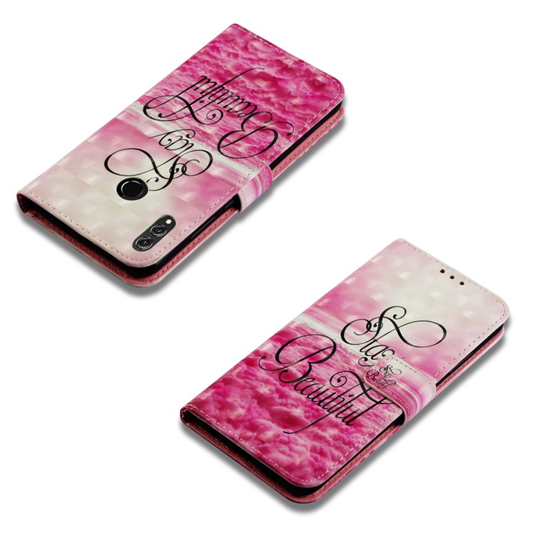Light Spot Decor Pattern Printing Stand Wallet Leather Mobile Phone Shell for Huawei Honor 8X / Honor View 10 Lite - Stay Beautiful-7