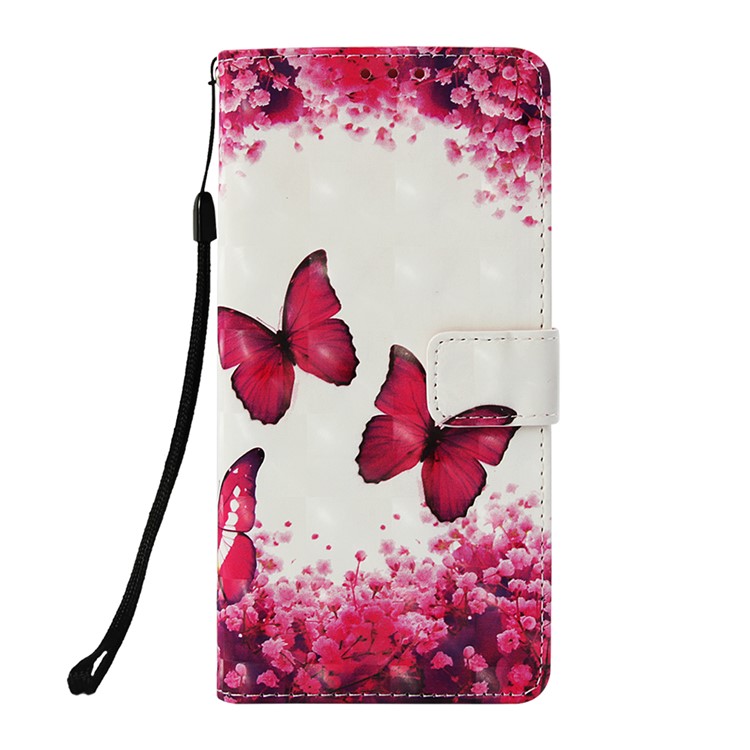 Light Spot Decor Pattern Printing PU Leather Cover Shell with Card Slots for Huawei Honor 8X / Honor View 10 Lite - Butterfly and Flower-2