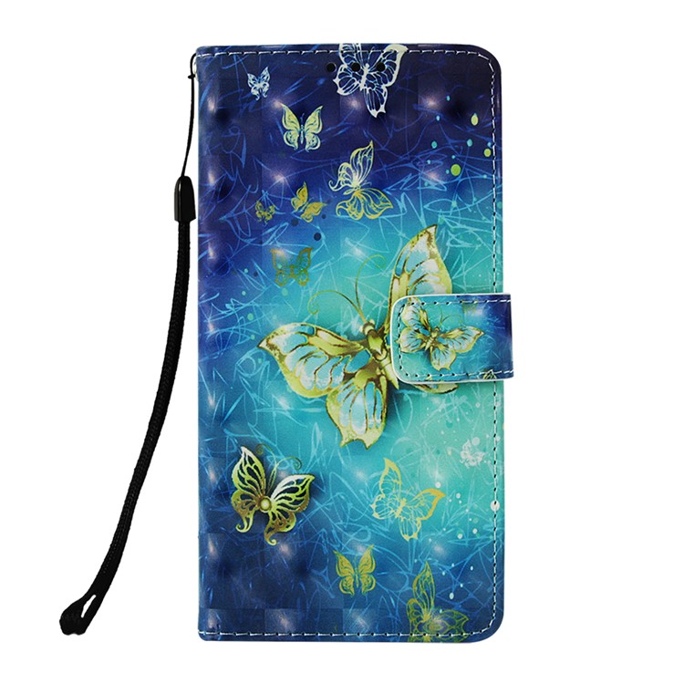 Light Spot Decor Pattern Printing Leather Flip Stand Cover for Huawei Honor 8X Max - Butterflies-2