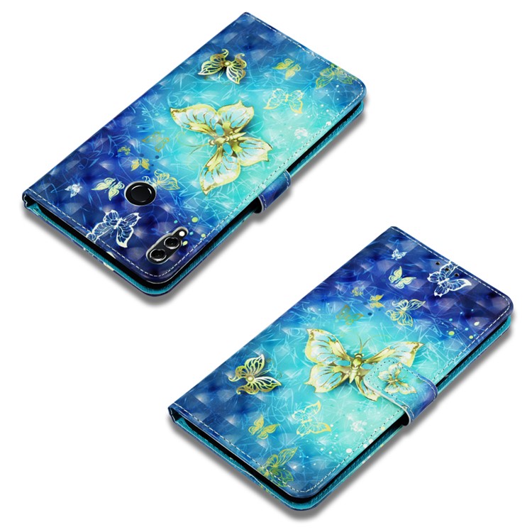 Light Spot Decor Pattern Printing Leather Flip Stand Cover for Huawei Honor 8X Max - Butterflies-7