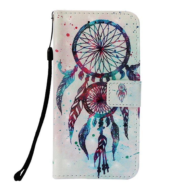 Light Spot Decor Pattern Printing Leather Magnetic Wallet Shell for Huawei Honor 8X Max - Feather Dream Catcher-2