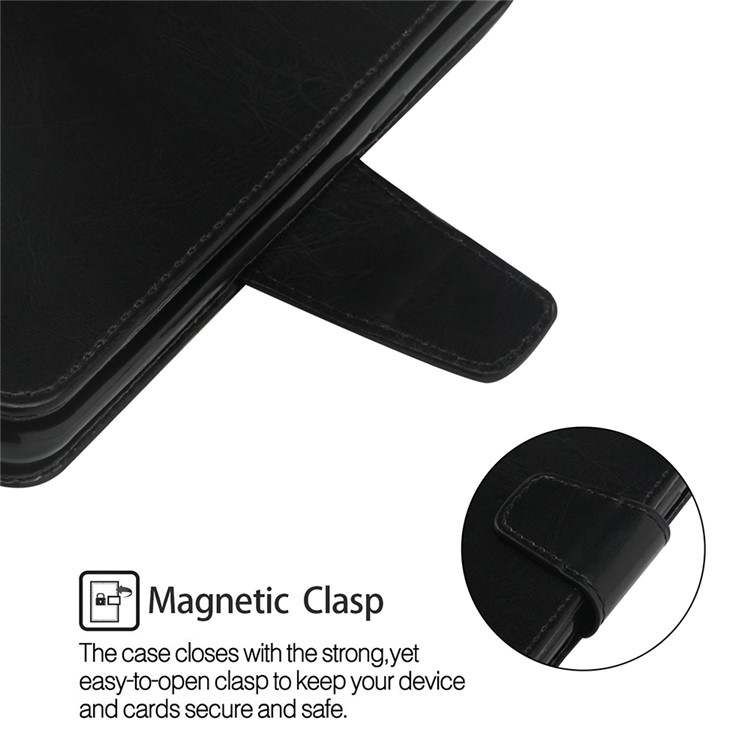 Retro PU Leather Wallet Magnetic Case for Huawei Mate 20 Pro - Black-5