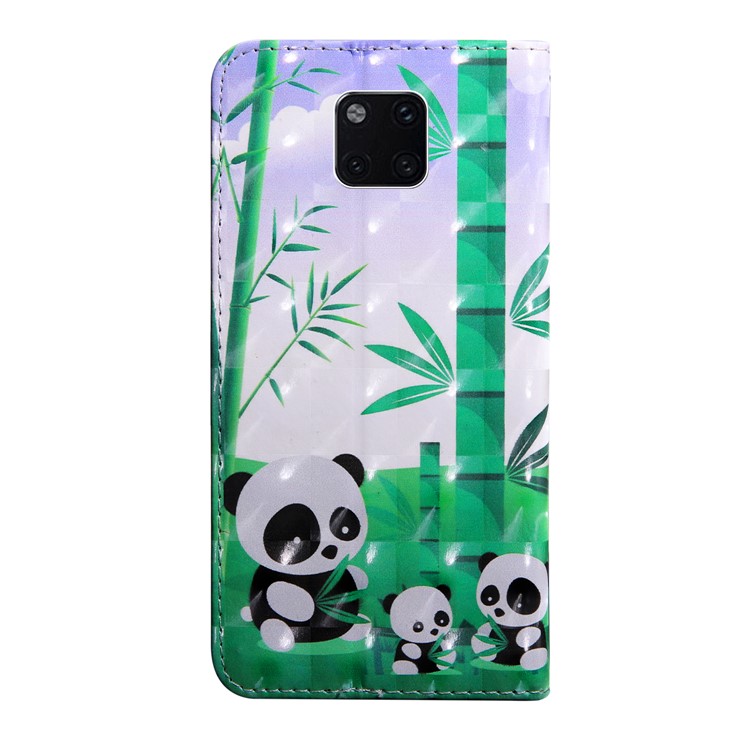 Pattern Printing Light Spot Decor Wallet Stand Leather Flip Case for Huawei Mate 20 Pro - Panda-3