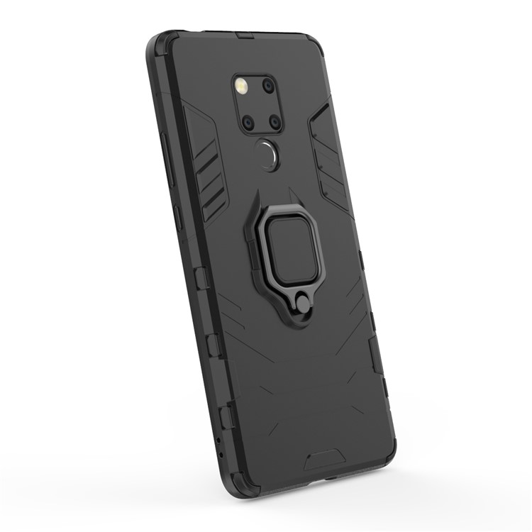 Пальцевое Кольцо Подставки PC + TPU Для Сотового Телефона Для Huawei Mate 20 X - Черный-4