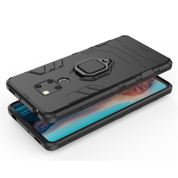 Пальцевое Кольцо Подставки PC + TPU Для Сотового Телефона Для Huawei Mate 20 X - Черный-5