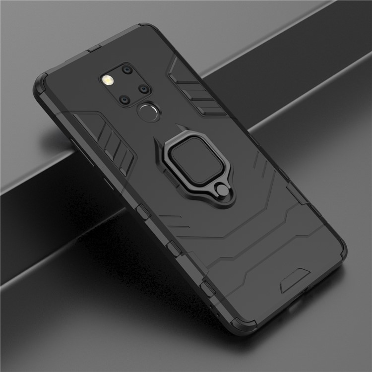 Пальцевое Кольцо Подставки PC + TPU Для Сотового Телефона Для Huawei Mate 20 X - Черный-12