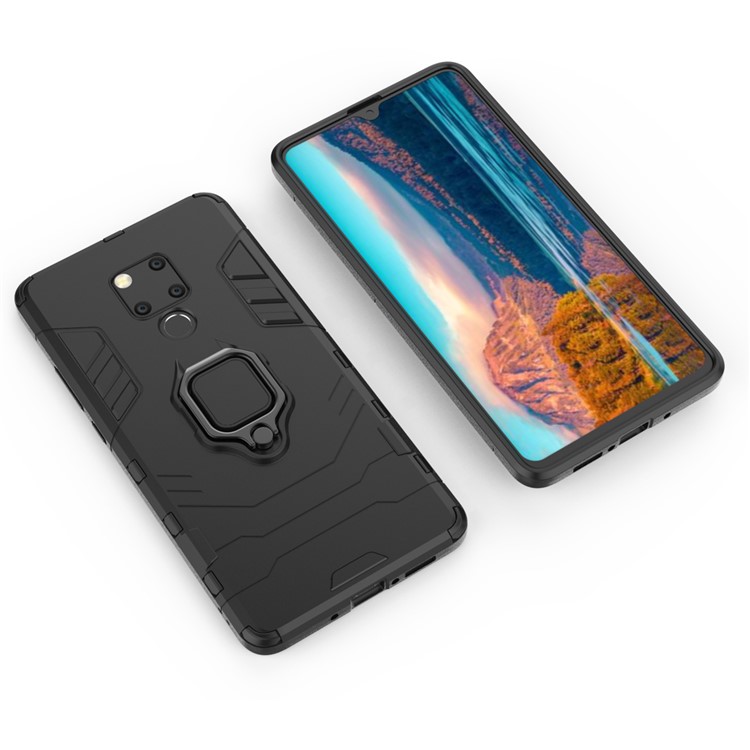 Пальцевое Кольцо Подставки PC + TPU Для Сотового Телефона Для Huawei Mate 20 X - Черный-13