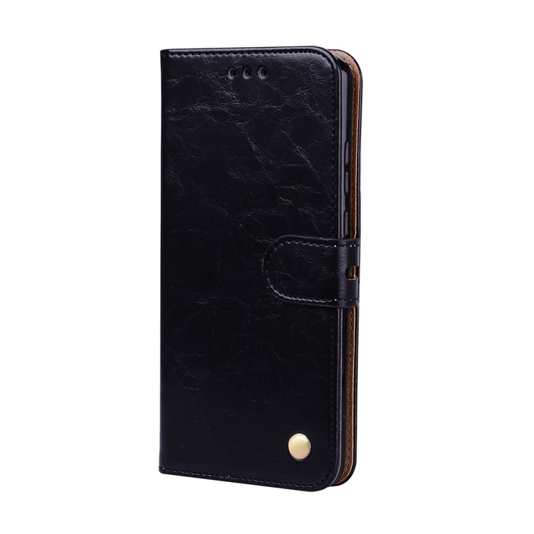 HAT PRINCE Oil Wax PU Leather Wallet Phone Case for Huawei P20 Pro - Black-2